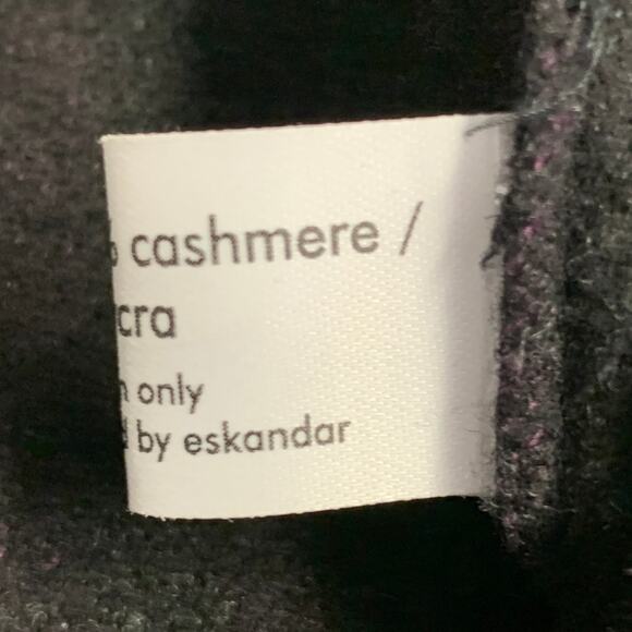 ESKANDAR Size L Brown Purple Wool Cashmere Ribbed Open Front Vest - Picture 6 of 7